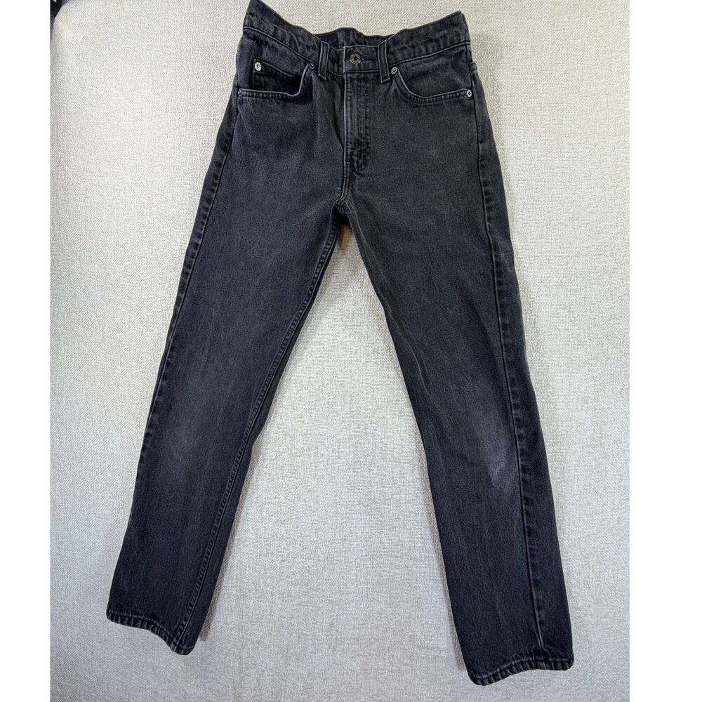 Levi's 505 Men's 29x30 Black Orange Tab 0395 Straight Leg Denim Jeans Vintage